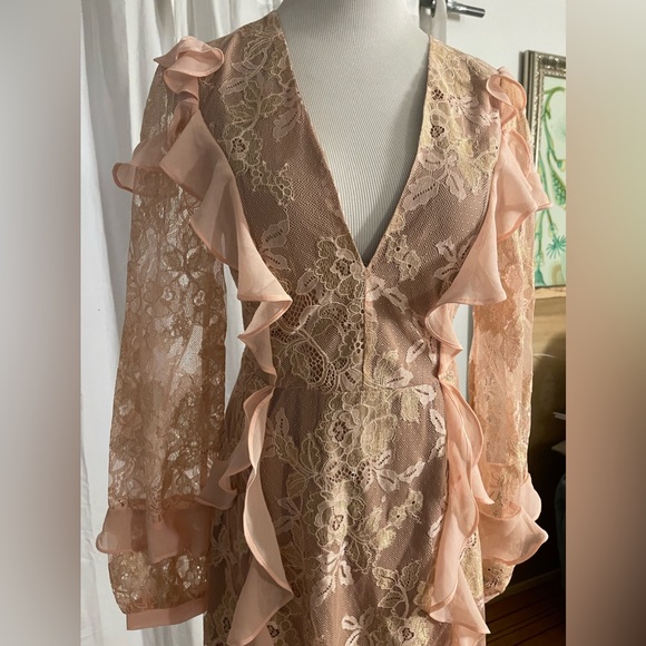 For Love and Lemons dress bumble long sleeve ruffle - Picture 10 of 11